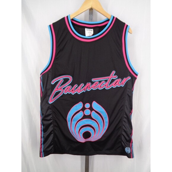 Bassnectar Basshead 808 Jersey Black Blue Pink Sz Large Mens Techno Music - Picture 1 of 13